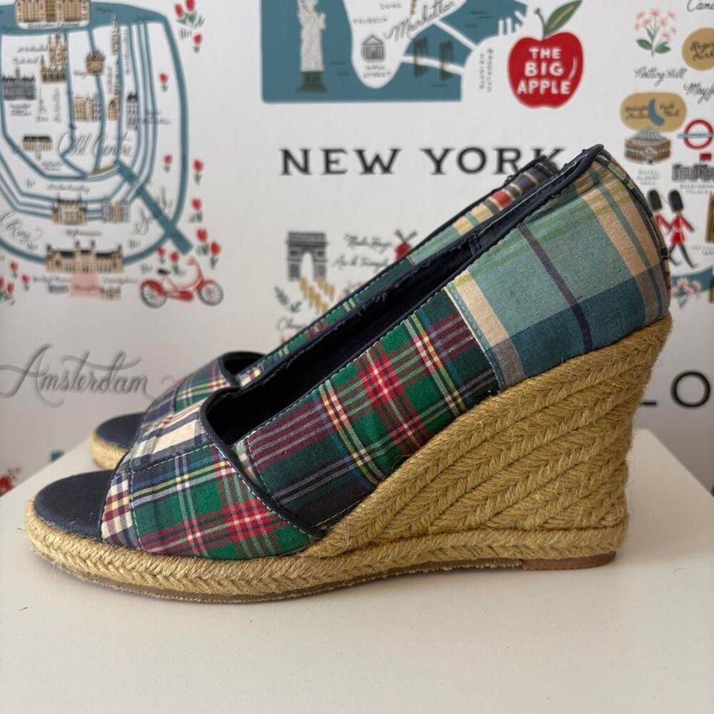 Hilfiger Women's Plaid Wedge Sandals
